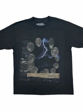 Travis Scott The Leg Go Black Graphic Lightning & Moon Tee